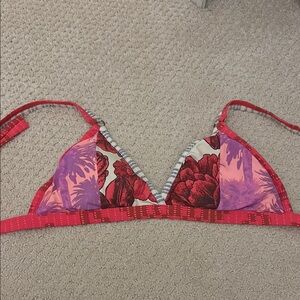 Maaji Floral Red and Purple Bikini Top